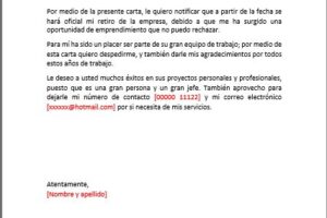 Carta de Despedida Laboral Al Jefe